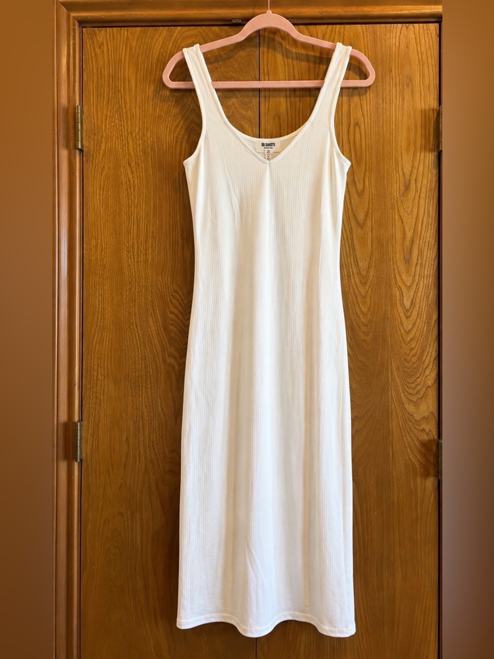 NWT BB Dakota White Ribbed Tank Midi Dress Size M